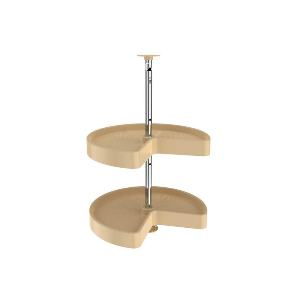 Polymer Kidney 2-Shelf Lazy Susan for Corner Wall Cabinets