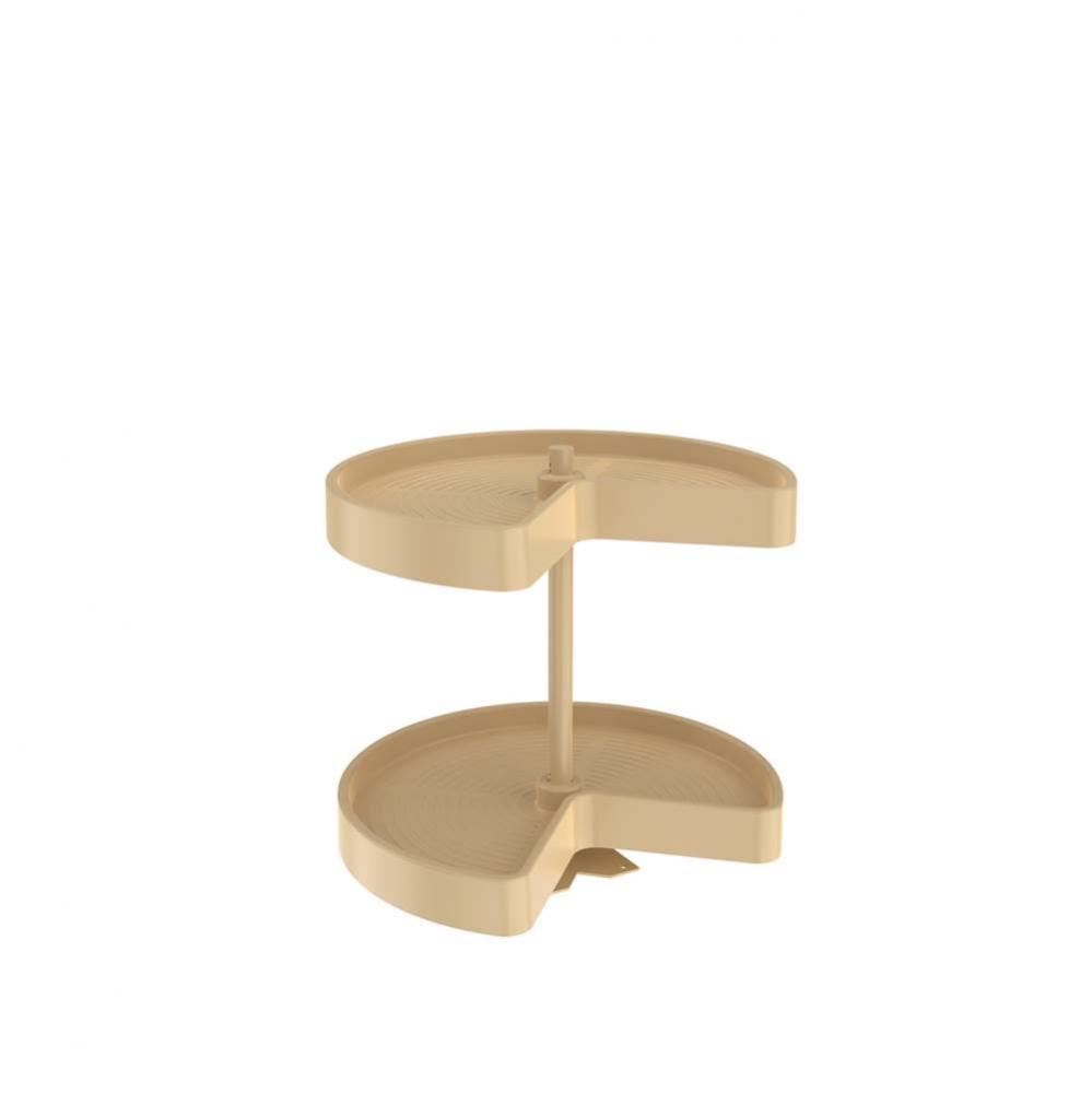 Polymer Kidney 2-Shelf Lazy Susan w/Bottom Mount Hardware for Corner Wall Cabinets