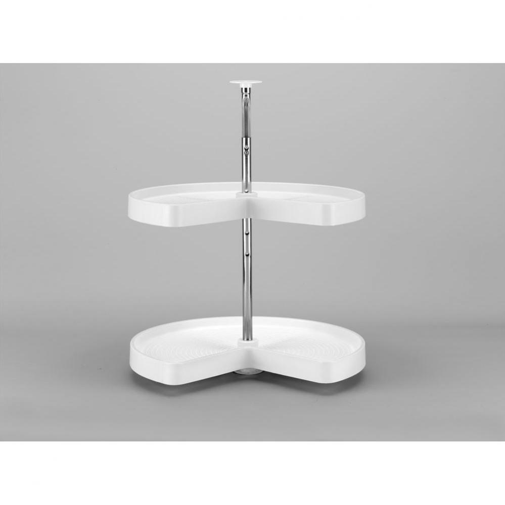 Polymer Kidney 2-Shelf Lazy Susan for Corner Base Cabinets