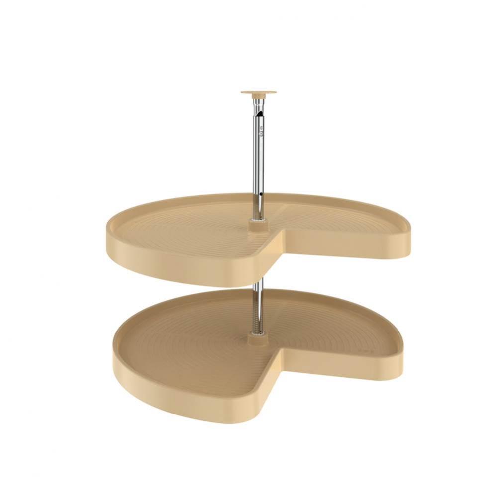 Polymer Kidney 2-Shelf Lazy Susan for Corner Base Cabinets
