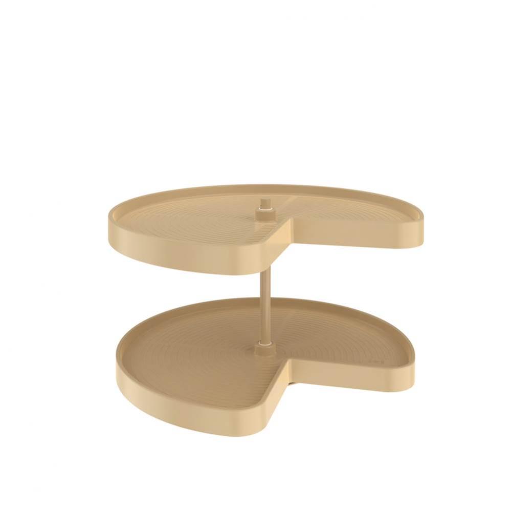 Polymer Kidney 2-Shelf Lazy Susan w/Bottom Mount Hardware for Corner Base Cabinets