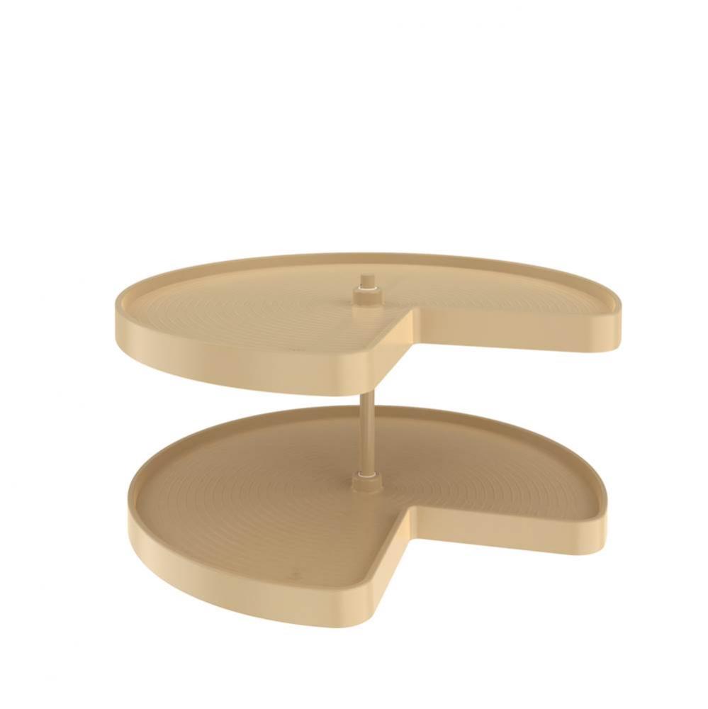 Polymer Kidney 2-Shelf Lazy Susan w/Bottom Mount Hardware for Corner Base Cabinets