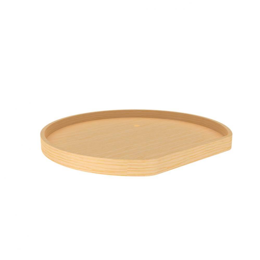 Banded Wood D-Shape Lazy Susan Shelf for Corner Base Cabinets w/Swivel Bearing