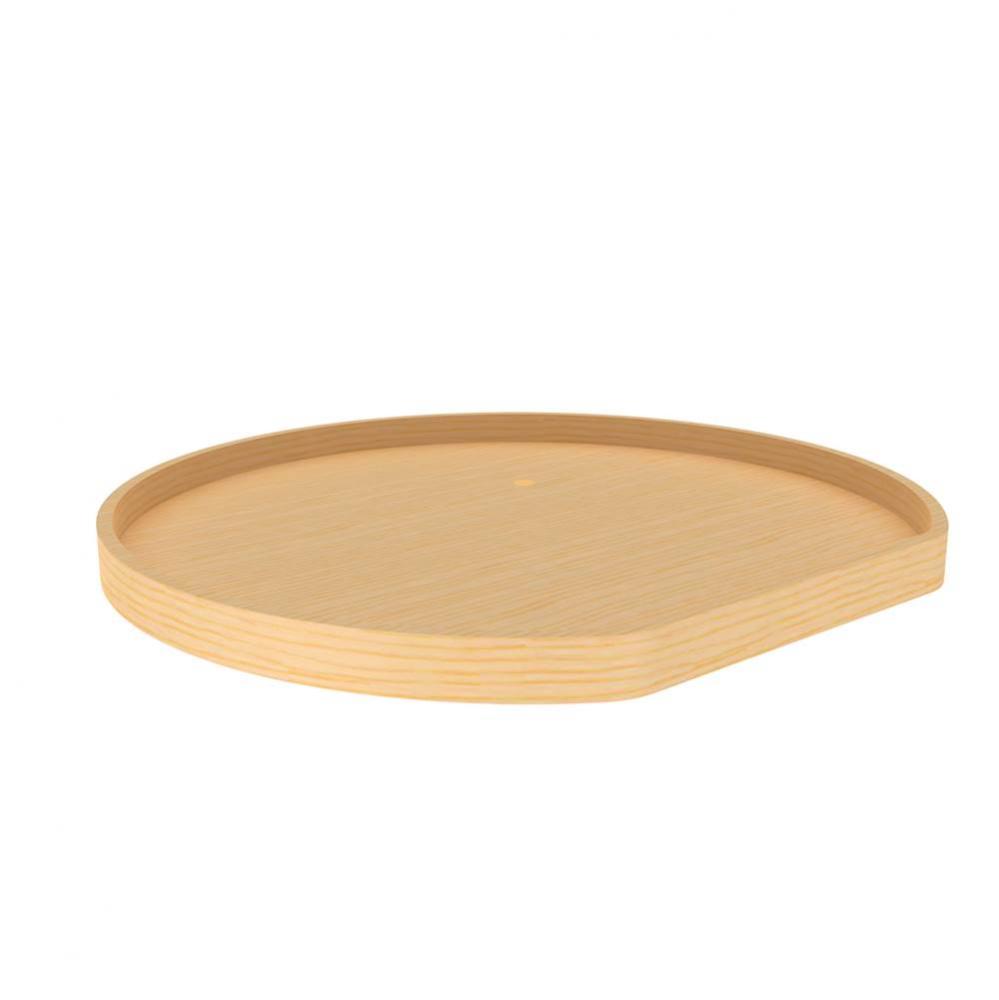 Banded Wood D-Shape Lazy Susan Shelf for Corner Base Cabinets w/Swivel Bearing