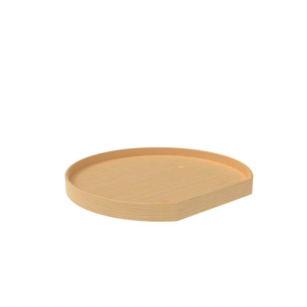 Natural Wood D-Shape Lazy Susan for Corner Base Cabinets w/Swivel Bearing