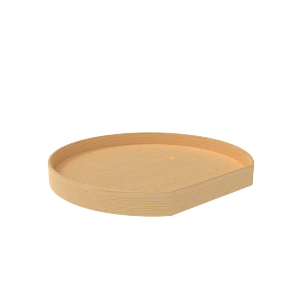 Natural Wood Tall D-Shape Lazy Susan for Corner Base Cabinets w/Swivel Bearing
