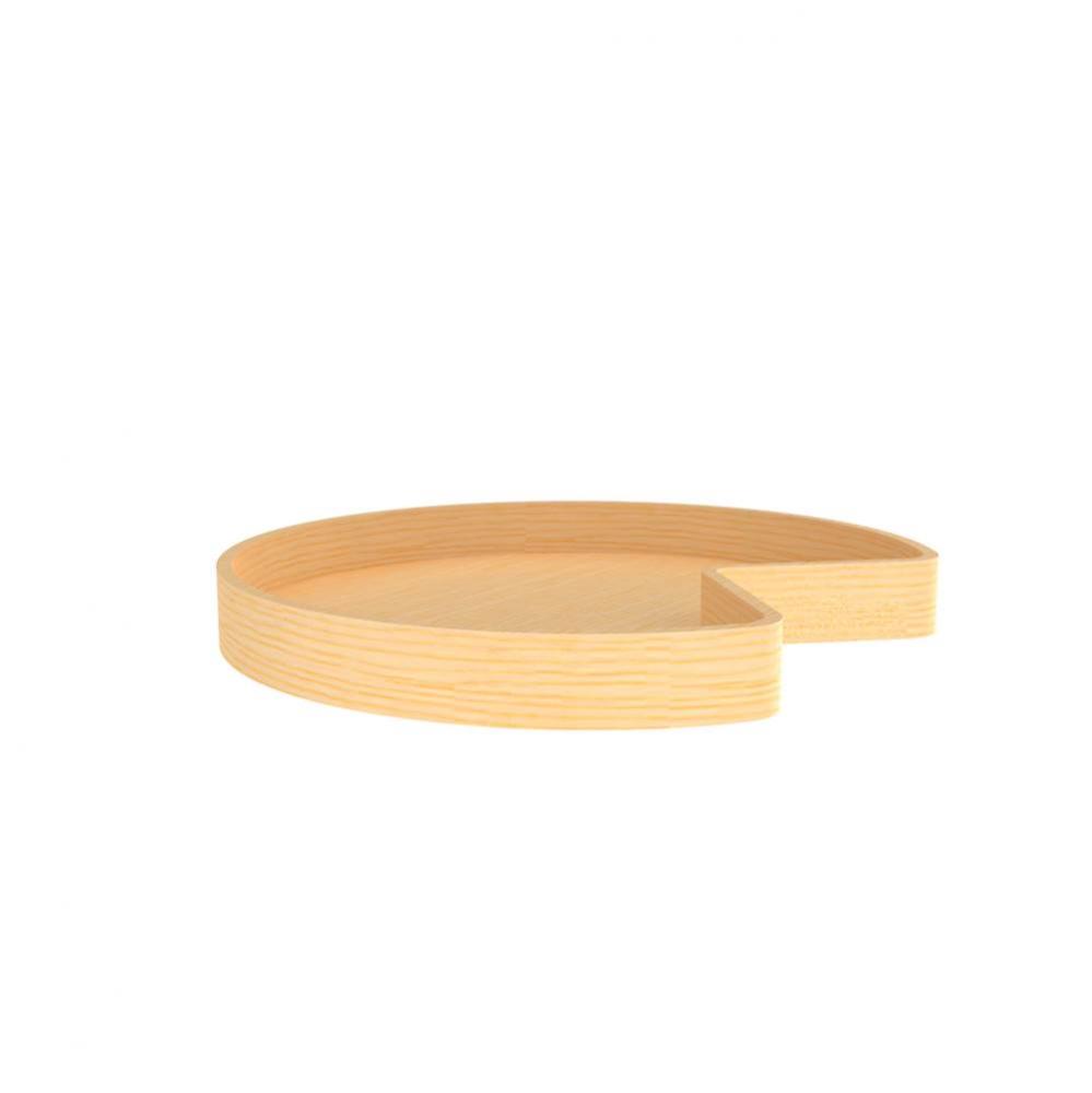 Natural Wood Tall Kidney Lazy Susan for Corner Base Cabinets w/Swivel Bearing