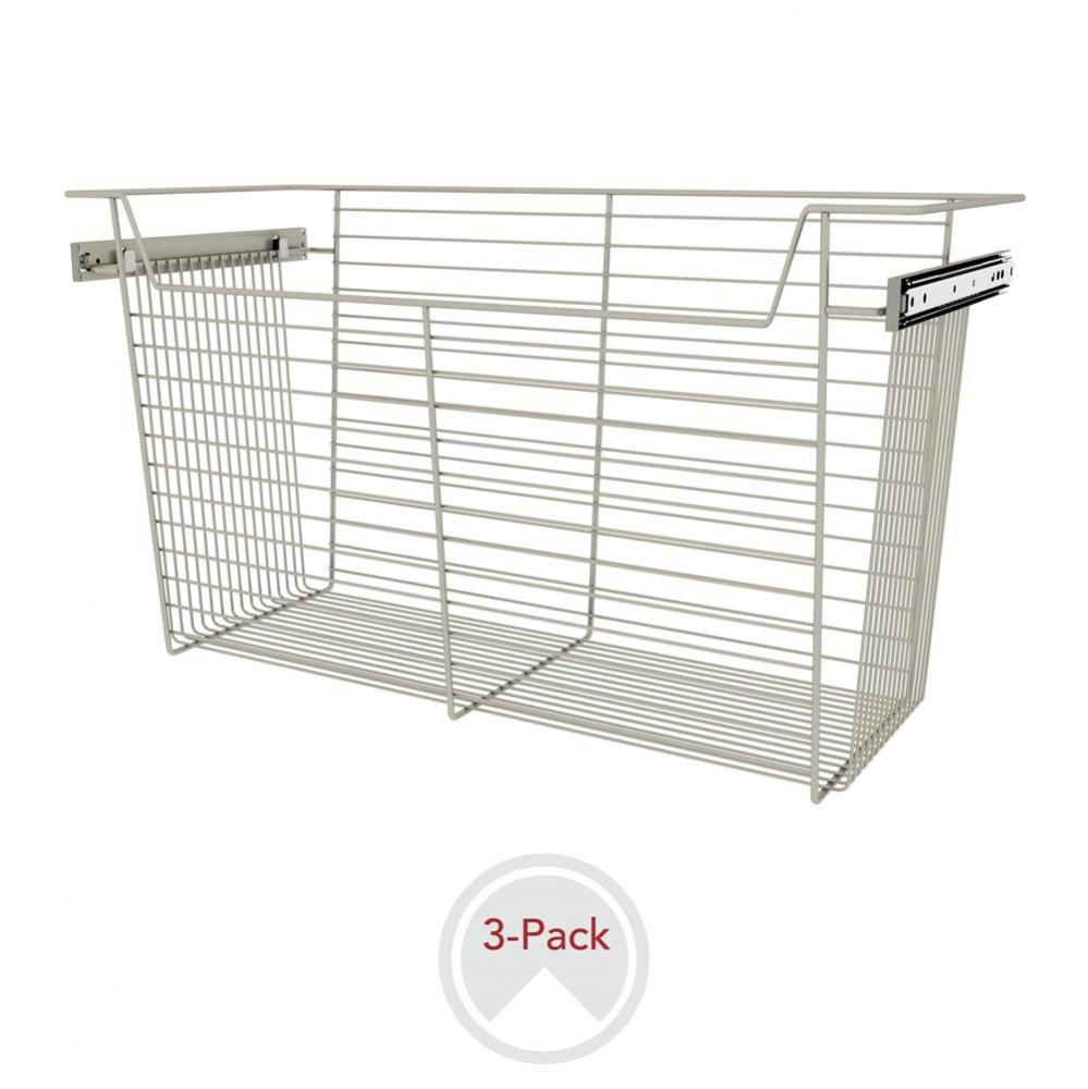 30'' W Closet Baskets for Custom Closet Systems (3-pack)