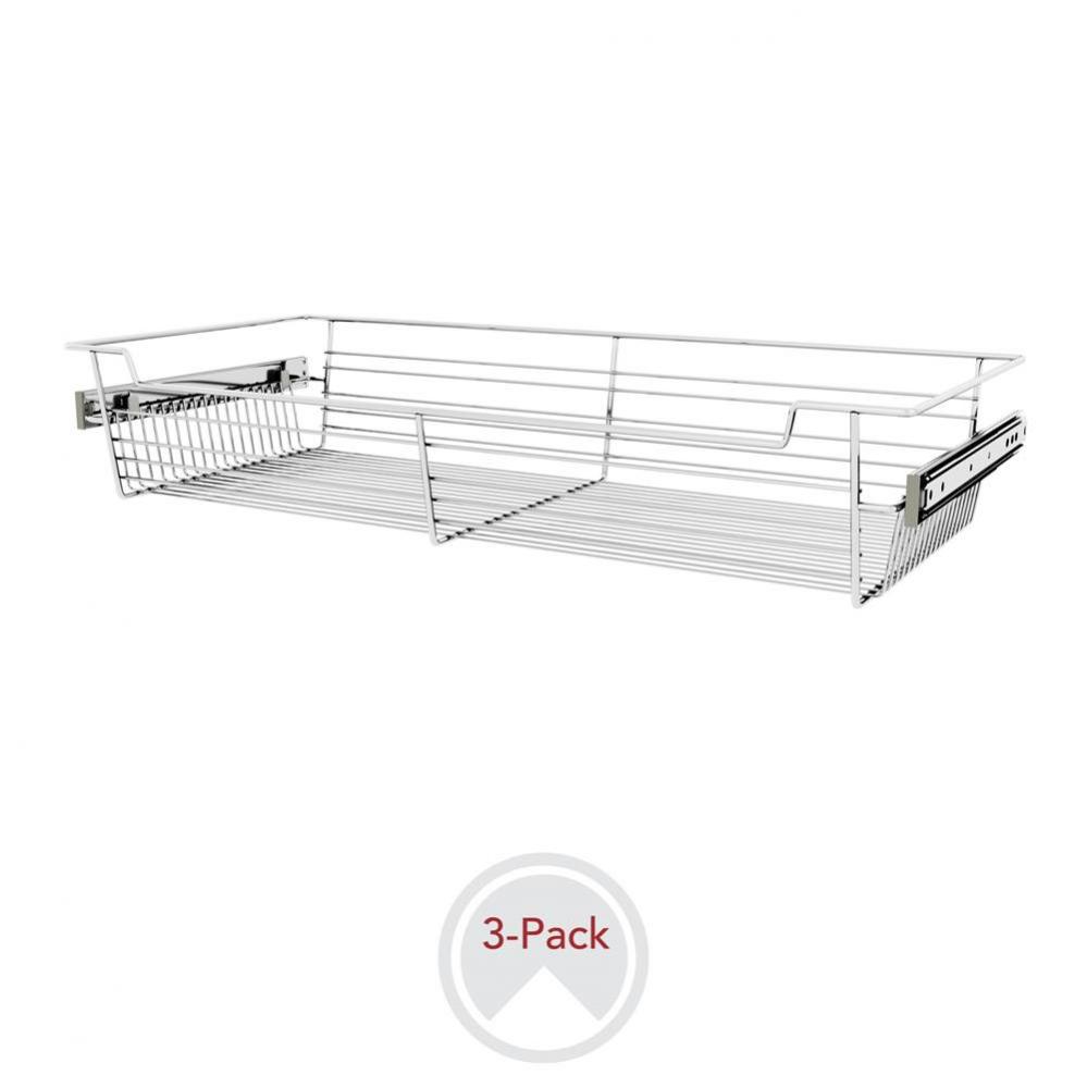 30'' W Closet Baskets for Custom Closet Systems (3-pack)