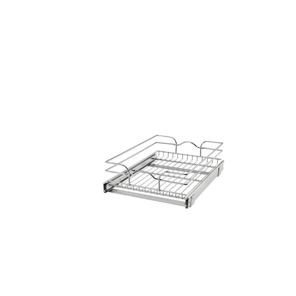 Single Tier Bottom Mount Pull Out Steel Wire Organizer