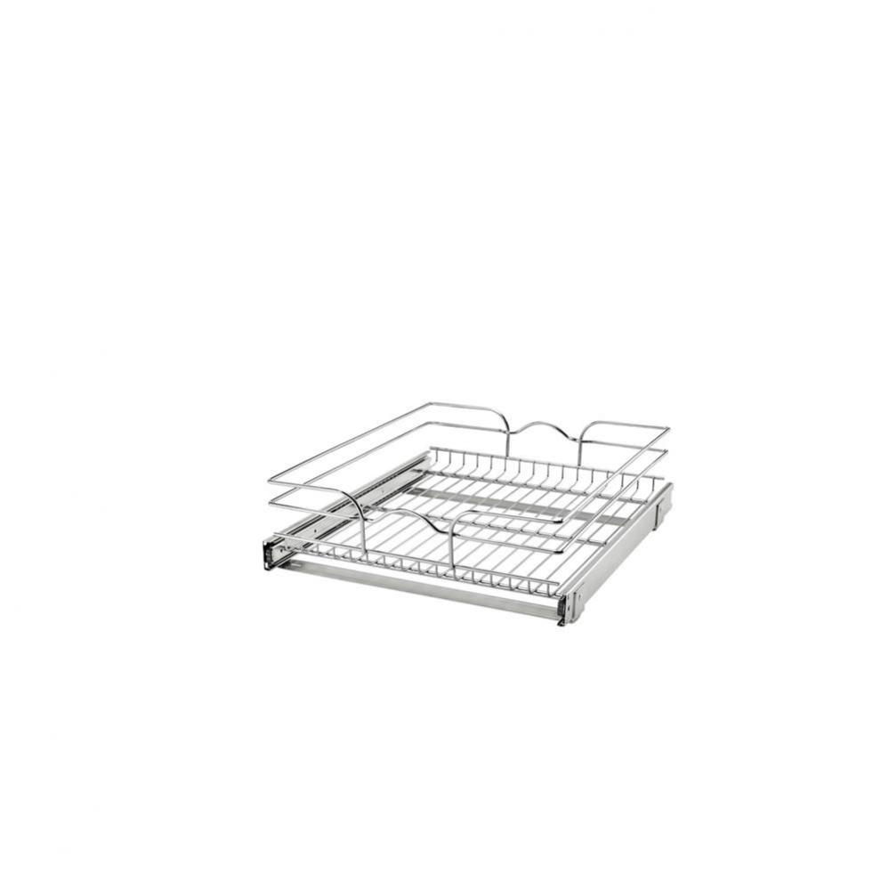 Single Tier Bottom Mount Pull Out Steel Wire Organizer