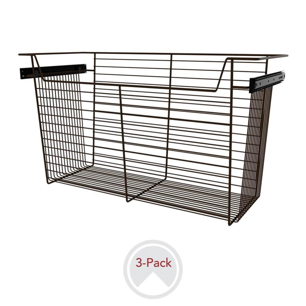 30'' W Closet Baskets for Custom Closet Systems (3-pack)