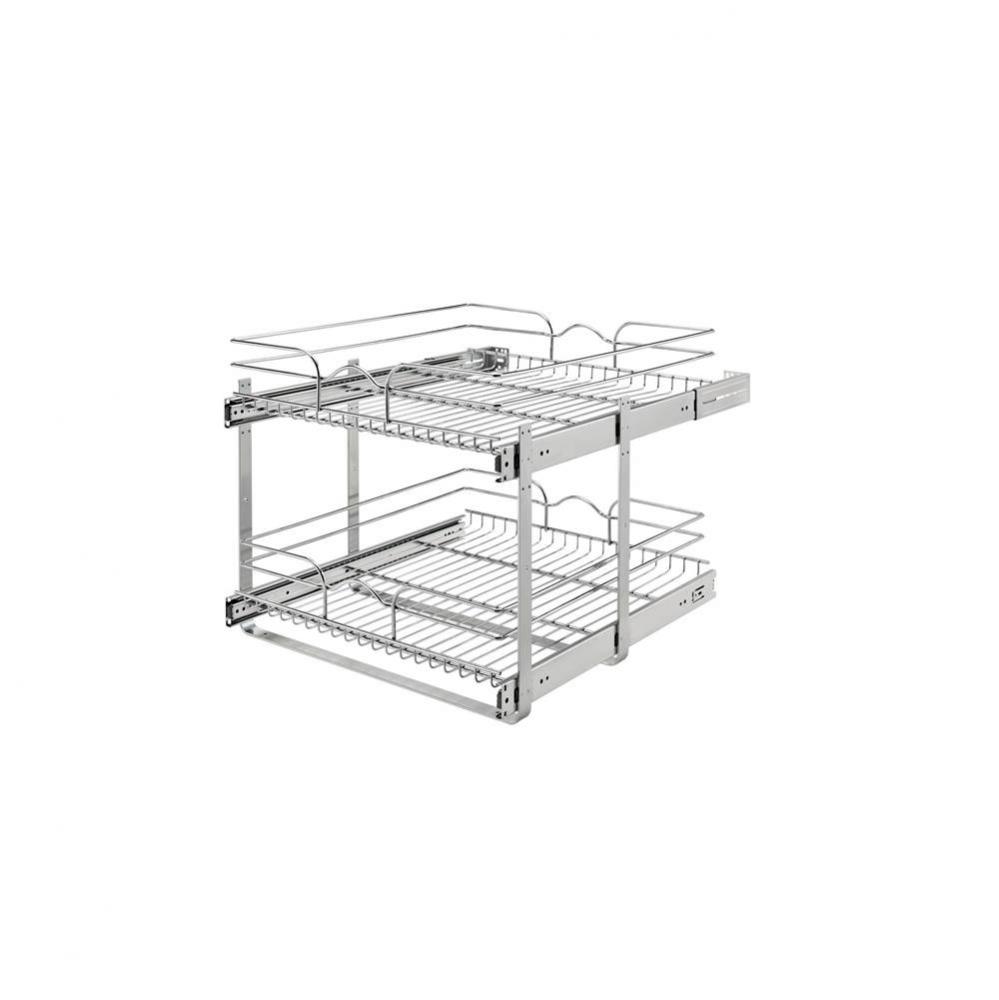 Two-Tier Bottom Mount Pull Out Steel Wire Organizer