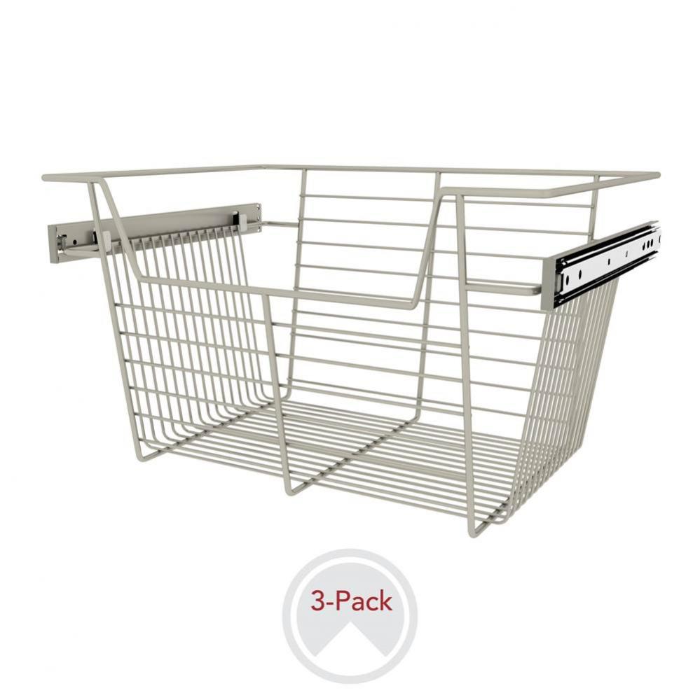 18'' W Closet Baskets for Custom Closet Systems (3-pack)