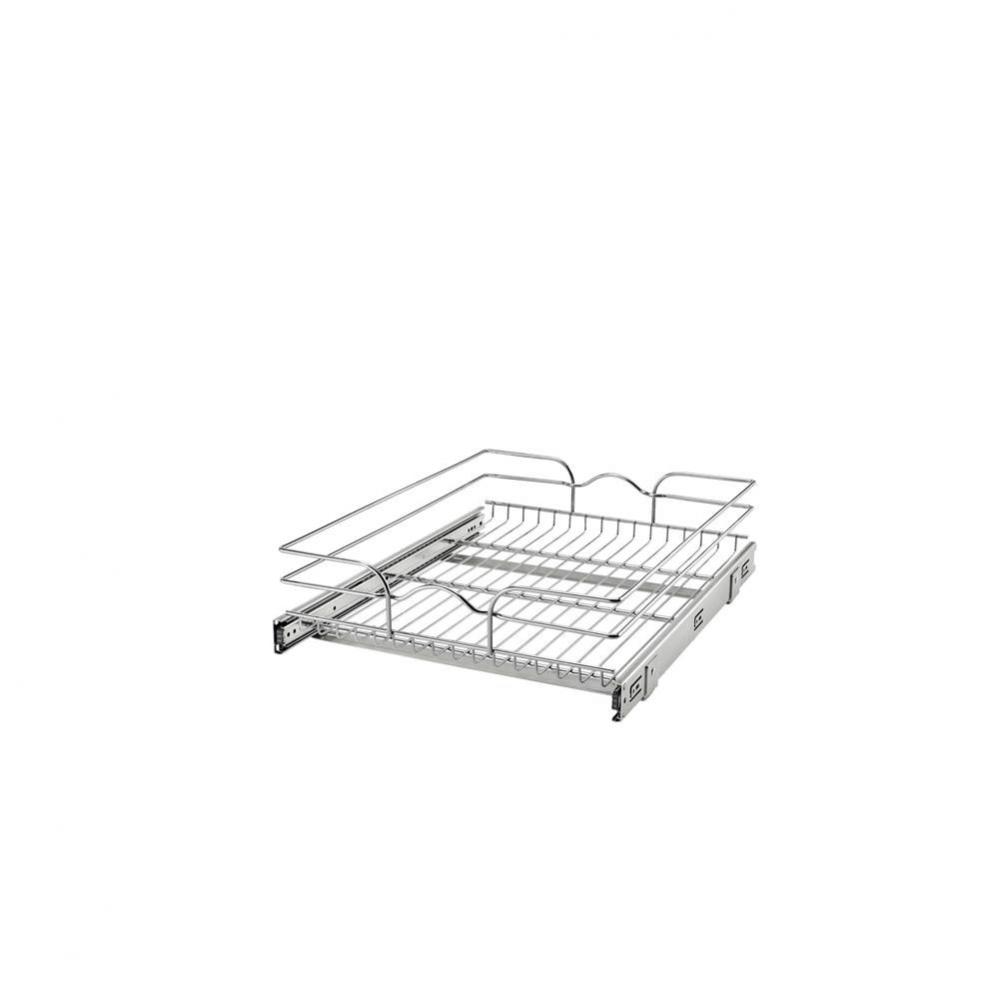 Single Tier Bottom Mount Pull Out Steel Wire Organizer
