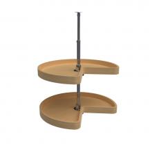 Rev-A-Shelf 4WLS472-24-52 - Wood Kidney 2-Shelf Lazy Susans for Corner Base Cabinets