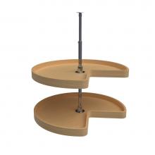 Rev-A-Shelf 4WLS472-28-52 - Wood Kidney 2-Shelf Lazy Susans for Corner Base Cabinets