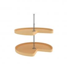 Rev-A-Shelf 4WLS472-32-52 - Wood Kidney 2-Shelf Lazy Susans for Corner Base Cabinets