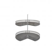 Rev-A-Shelf 53472-32FOG-1 - Solid Surface 2-Shelf Kidney Lazy Susan for Corner Base Cabinet