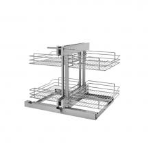 Rev-A-Shelf 5PSP-15-CR - Steel 2-Tier Pull Out Organizer for Blind Corner Cabinets