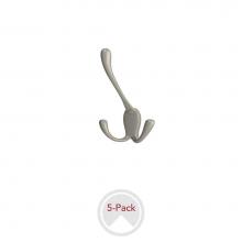Rev-A-Shelf CTWSL-HK-SN-5 - 3-Way Decorative Wall/Closet Panel Hook (5 pack)