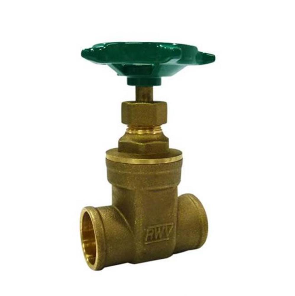 1-1/4 IN 200# WOG,  Cast Brass Body,  Solder Ends,  Non-Rising Stem