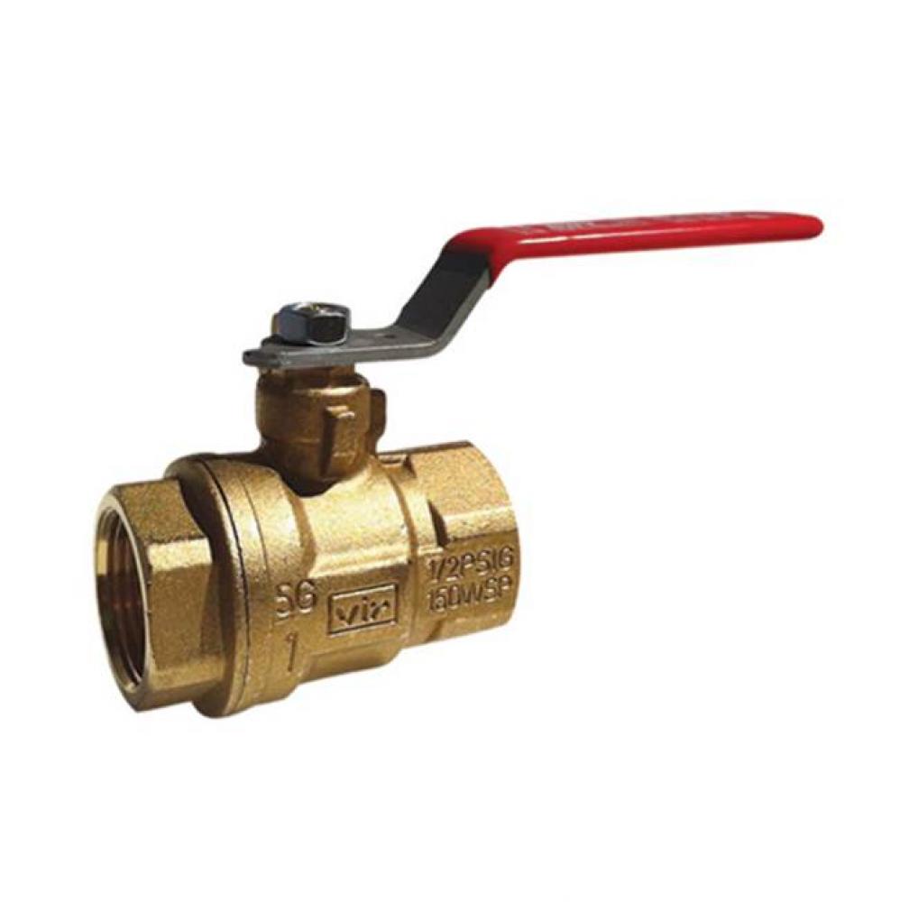 2-1/2 IN 150# WSP/600# WOG Brass Body,  Threaded Ends,  Chrome-Plated Ball,  PTFE Seats