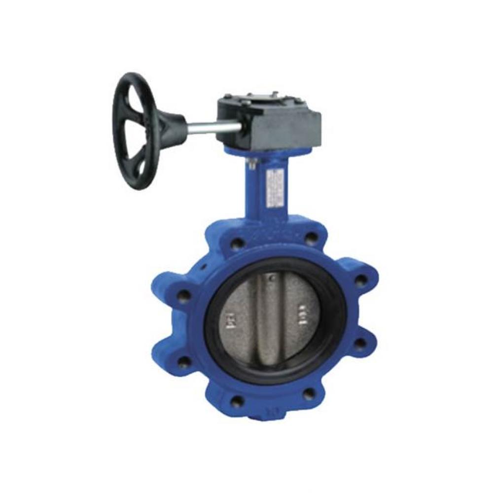 6 IN 200 PSI,  Lug Type/Gear,  Iron Body,  Alum. Bronze Disc