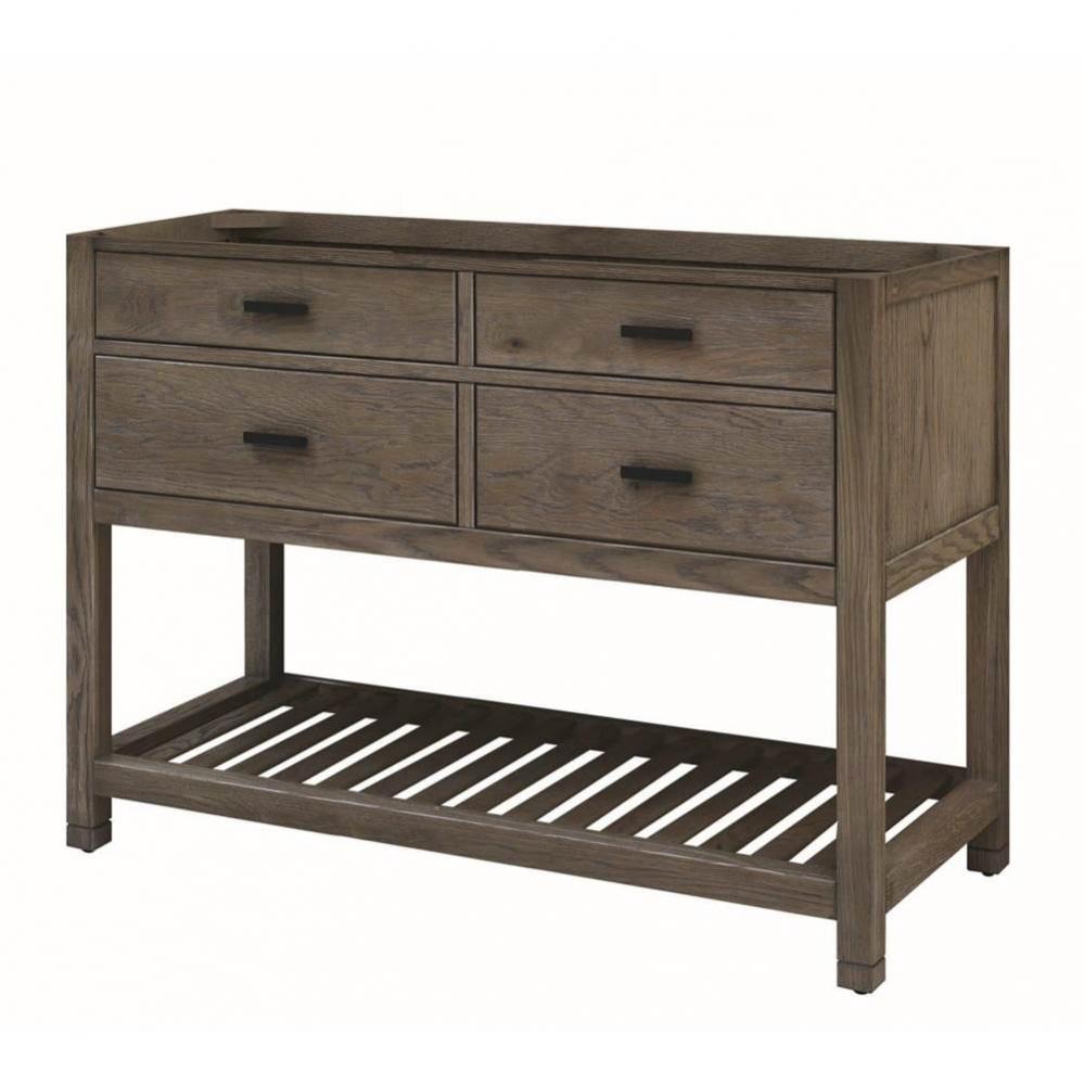 48''W x 21''D x 34''H 4 Drws Vanity w/ Open Shelf