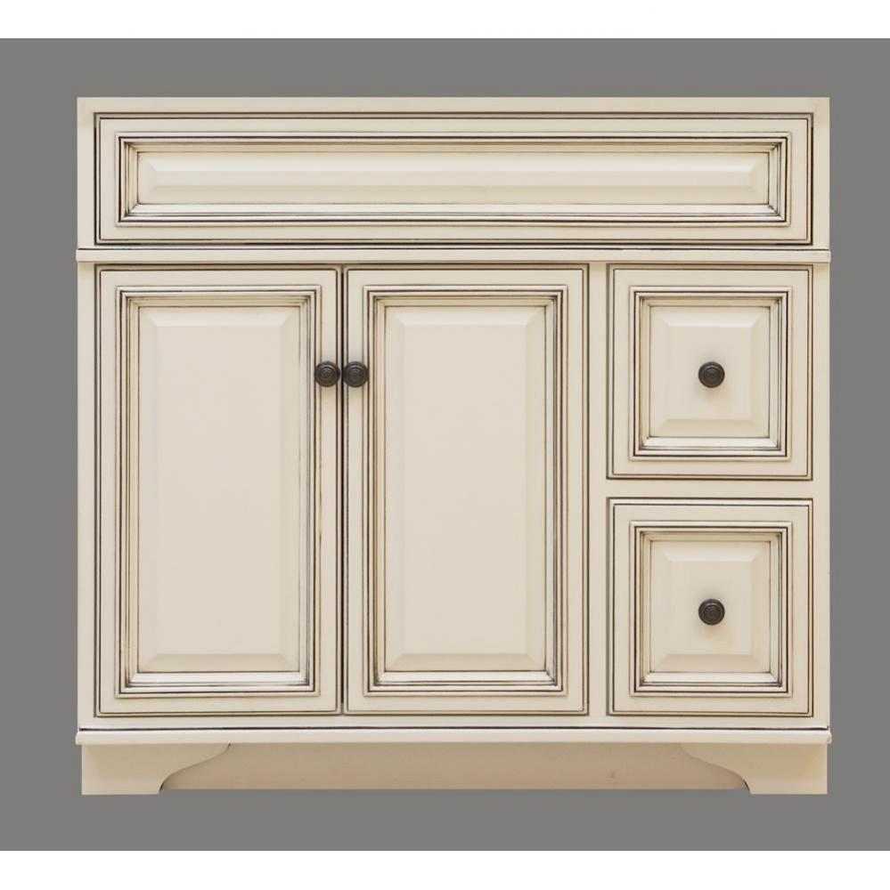 36''W x 21''D  x 34''H, 2 Drs., 2 Drws.