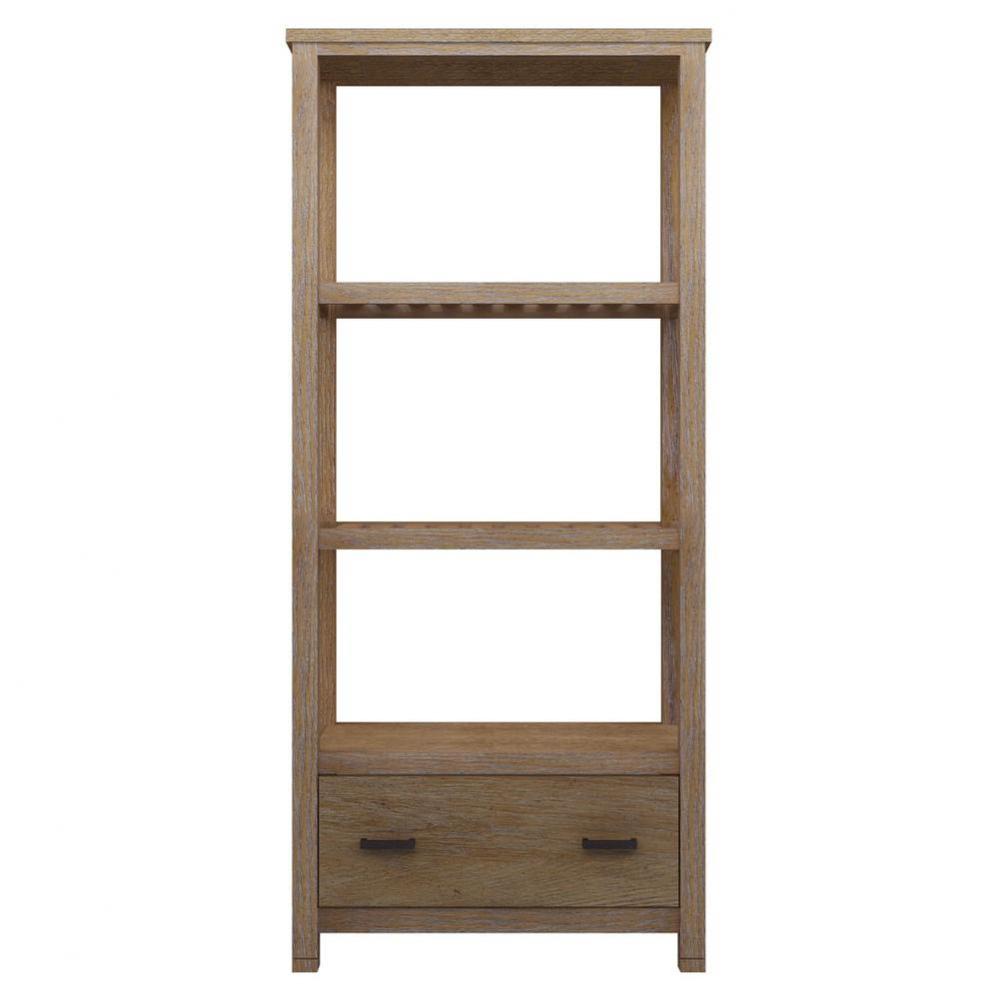 32''W x 16-1/2''D x 71''H 1 Drw. w/ Open Side Panel