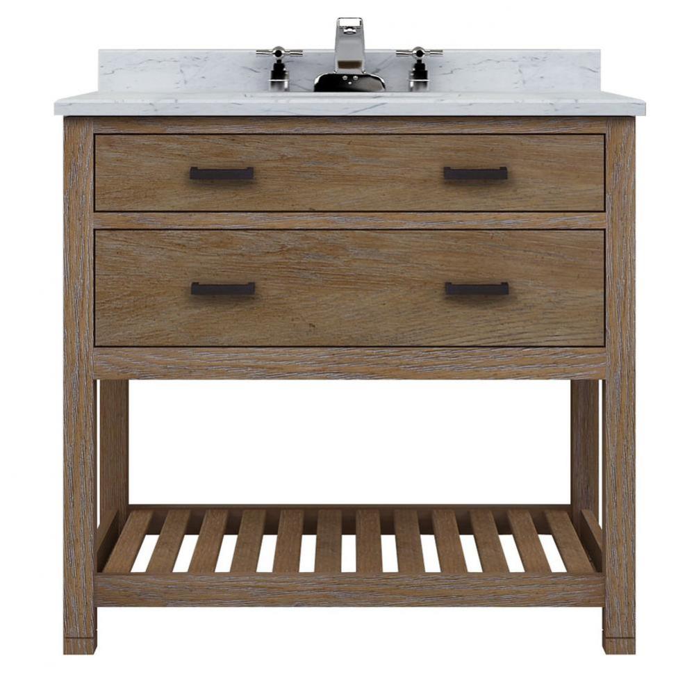 36''W x 21''D x 34''H 1 Drawer Vanity w/ Open Shelf