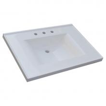 Sagehill Designs WB3122-W - 31''W x 22''D Cultured Marble Vanity Top with 8'' Widespread Faucet