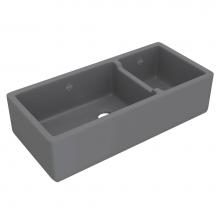 Shaws RC4019MG - 40'' Lancaster Double Bowl Farmhouse Apron Front Fireclay Kitchen Sink