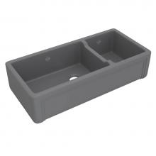 Shaws RC4018MG - 40'' Egerton Double Bowl Farmhouse Apron Front Fireclay Kitchen Sink