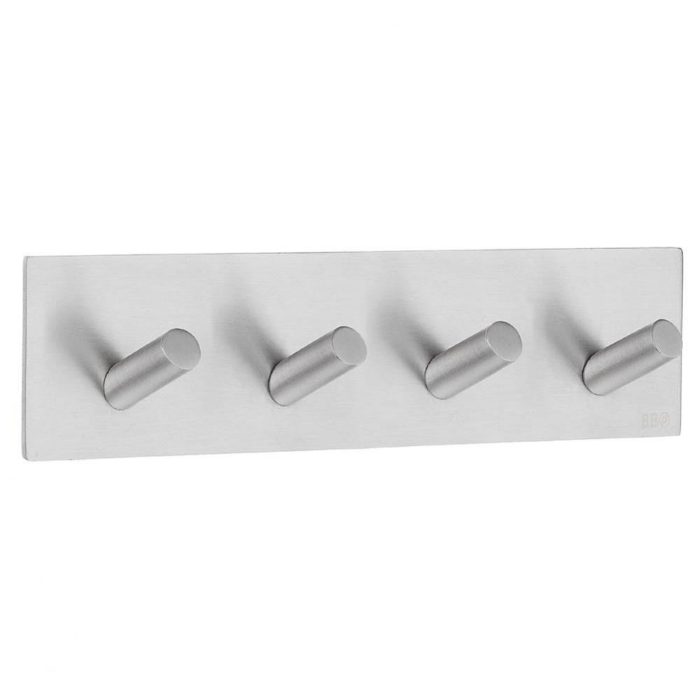 Quad Hook Brushed Ss Self Adhesive