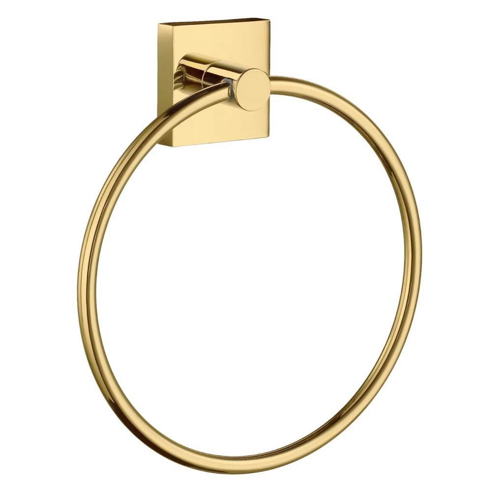 HOUSE TOWEL RING POLISHED BRASS