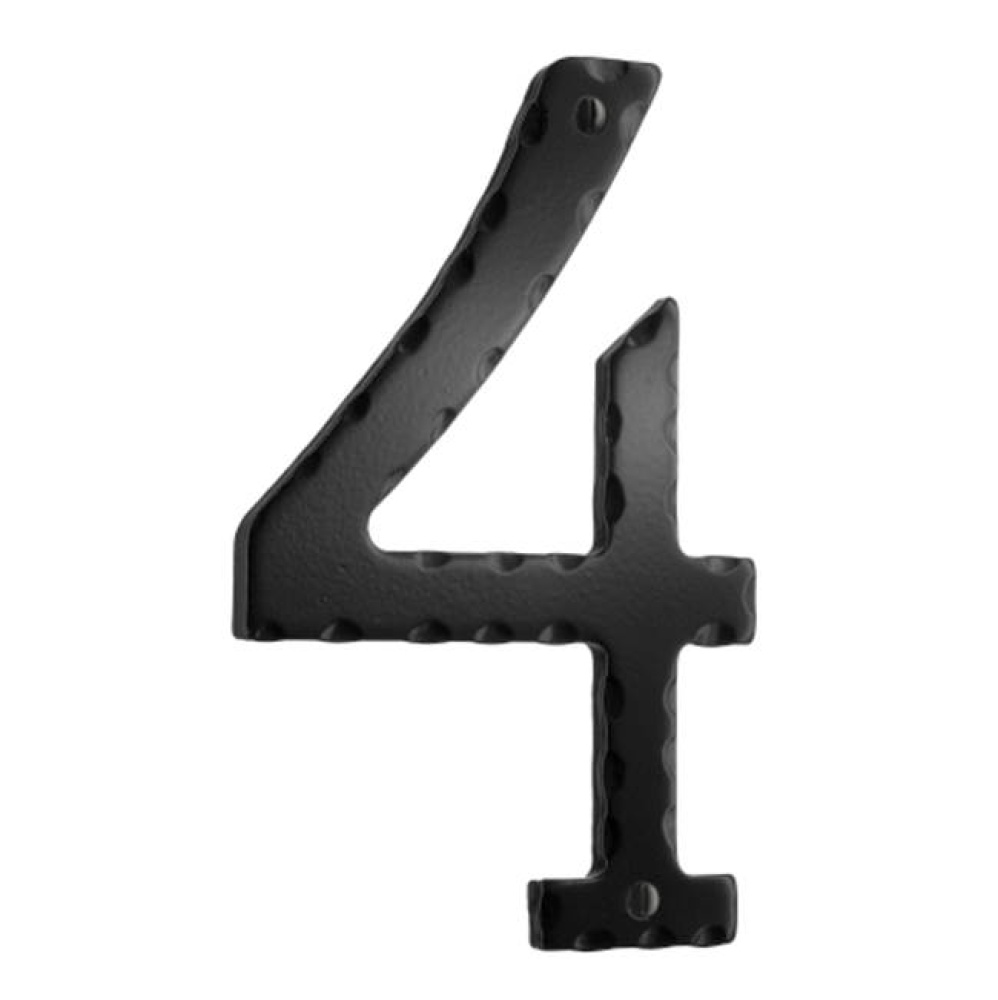 Decorative wrought iron 6'' house numeral 4