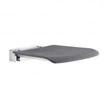 Smedbo FK414 - Wall mount fold down seat - polished chrome and slate grey