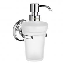 Smedbo K269 - VILLA - Holder in Polished Chrome with Frosted Glass Soap Dispenser