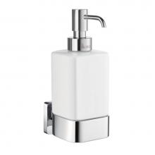 Smedbo OK469P - ICE - Holder with Soap Dispenser, Polished chrome with dispenser in porcelain