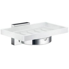 Smedbo RK342P - Soapdish Wall Mounted - Porcelain/ Polished Chrome