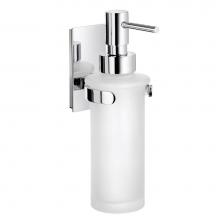 Smedbo ZK369 - POOL - Holder in Polished Chrome with Frosted Glass Soap Dispenser