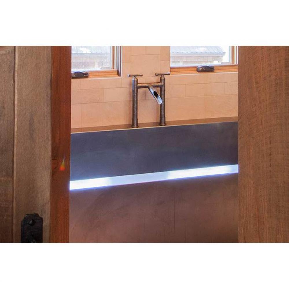 Waterbridge Tall Deck Mount Tub Filler With Waterfall Spout 8'' Spread, Center To Center