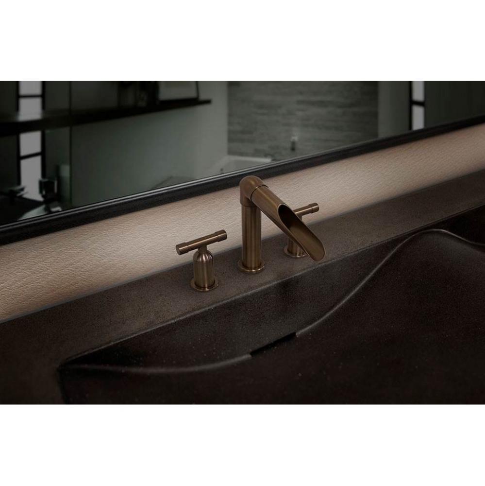 Wherever Widespread Deck Mount Lav Faucet With Waterfall Spout 7-1/4'' Center To Tip 4&a
