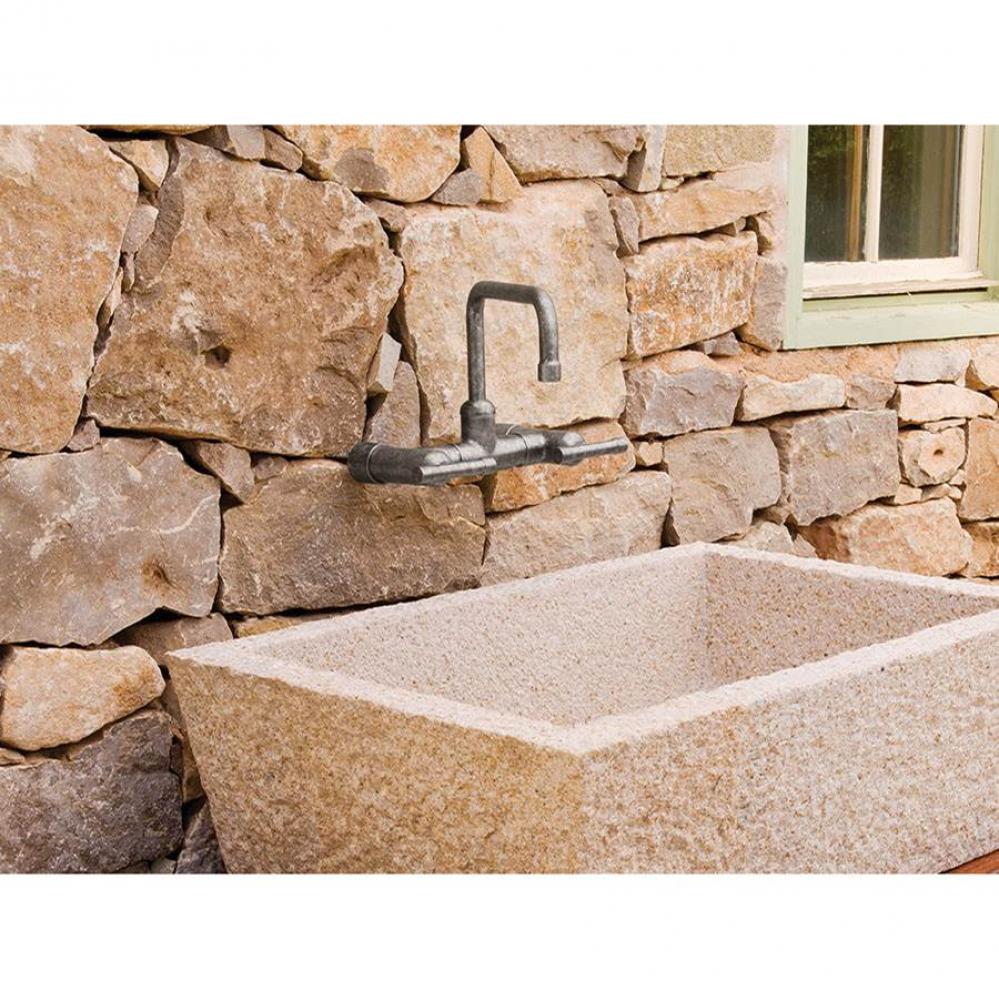 Waterbridge Deck Mount Faucet With Square Swivel Spout 8'' Spread, Center To Center 9-1/