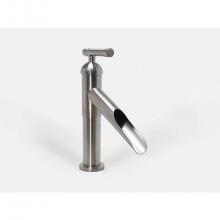 Sonoma Forge BRUT-WF-S-FX-SN - Brut Short Lav Faucet With Fixed Waterfall Spout 7'' Center To Tip 2-1/2'' Spo