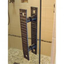 Sonoma Forge CX-SHW-HNDL-S - Cixx Shower Door Handles Back-To-Back 10'' Bars, With Posts 6'' On Center