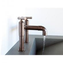Sonoma Forge WB-LAV-DM-LBO-T-RC - Waterbridge Tall Deck Mount Lav Faucet With Elbow Spout 8'' Spread, Center To Center 6-1