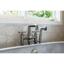Sonoma Forge WB-RTF-WM-LBO-RN - Waterbridge Wall Mount Tub Filler With Elbow Spout 8'' Spread, Center To Center 10'